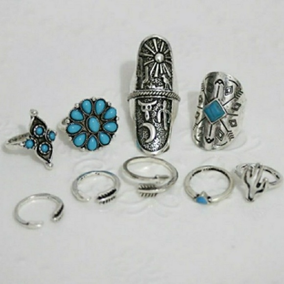 **SOLD OUT***- 8 per PKG BOHEMIAN SILVER RINGS - Picture 5 of 6